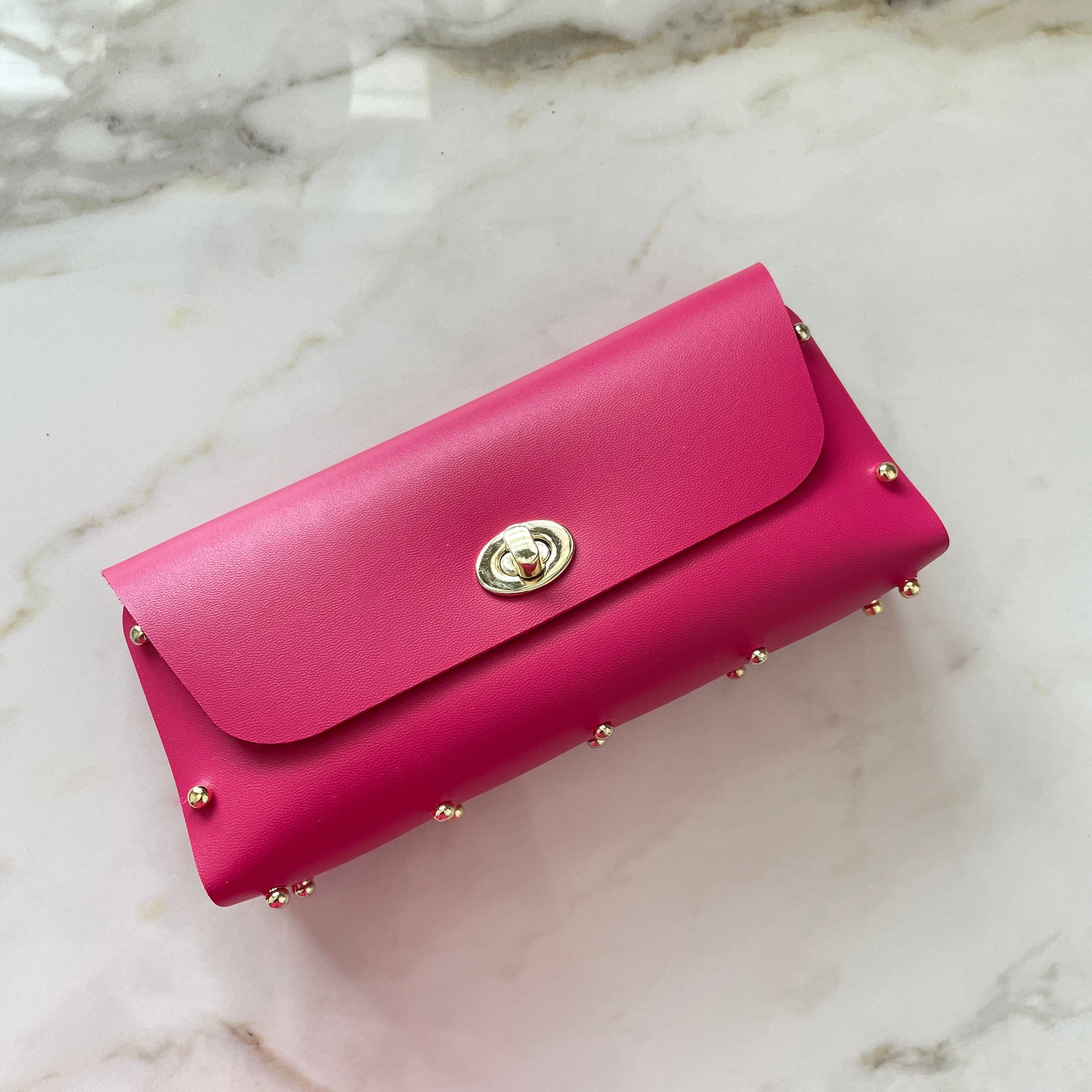 Janina daily clutch Accessories LOVEFREYA Hot pink Gold 