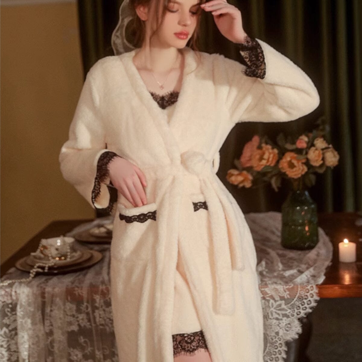 Maura fleece robe Intimates LOVEFREYA 